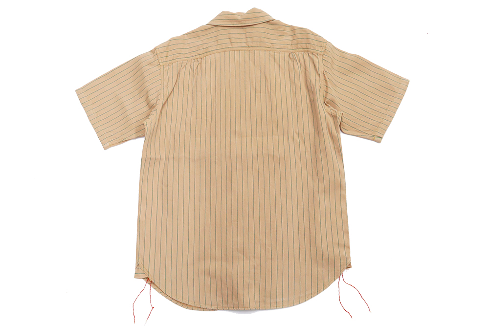 シュガーケーン コークストライプ ワークシャツ SUGAR CANE ヘリンボーンツイル 半袖 オープンシャツ SC38699 ベージュ 新品