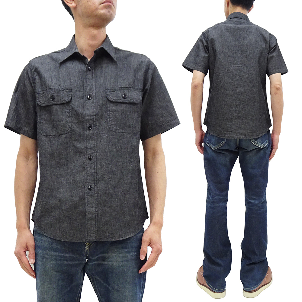 シャン・ジァン SUGAR CANE シュガーケーン ブラックシャンブレー ワークシャツ Sugar