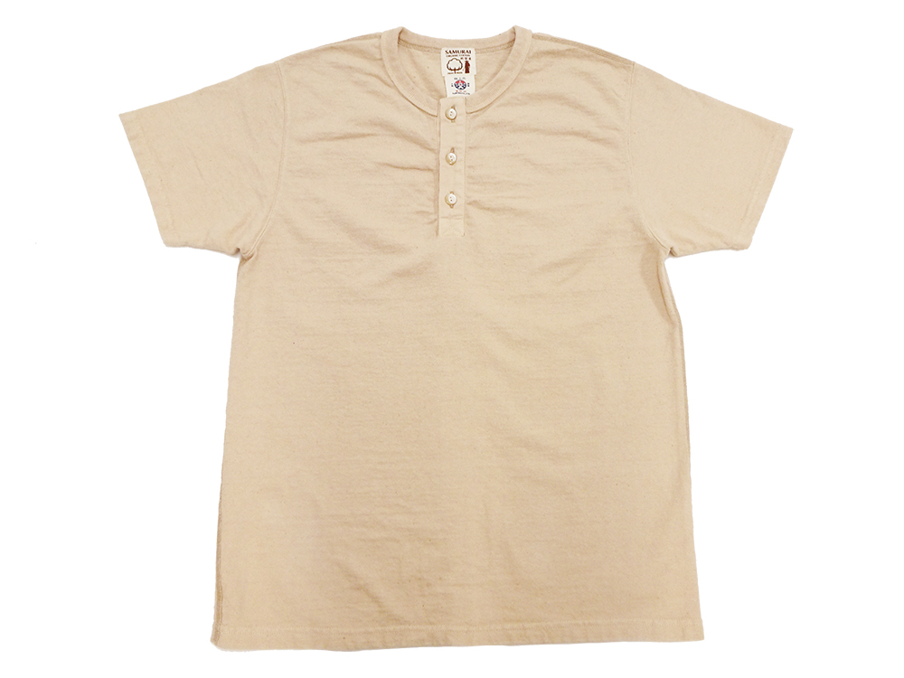 サムライジーンズ 和綿零天竺 ヘンリーネック 半袖Tシャツ