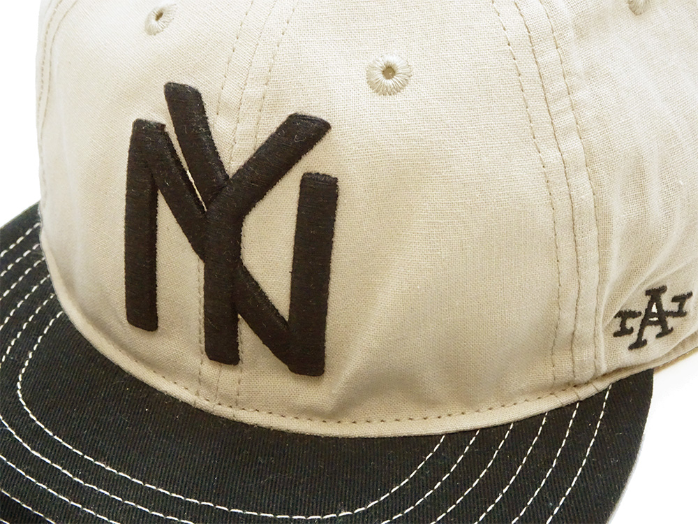 アメリカンニードル キャップ ニューヨーク・ブラックヤンキース Line Out ベースボールキャップ 帽子 SMU700A-NBY 綿麻 新品