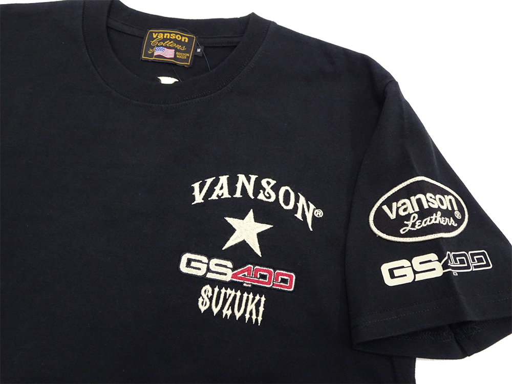 VANSON（バンソン） スズキ コラボTシャツ VANSON SUZUKI GS400 刺繍