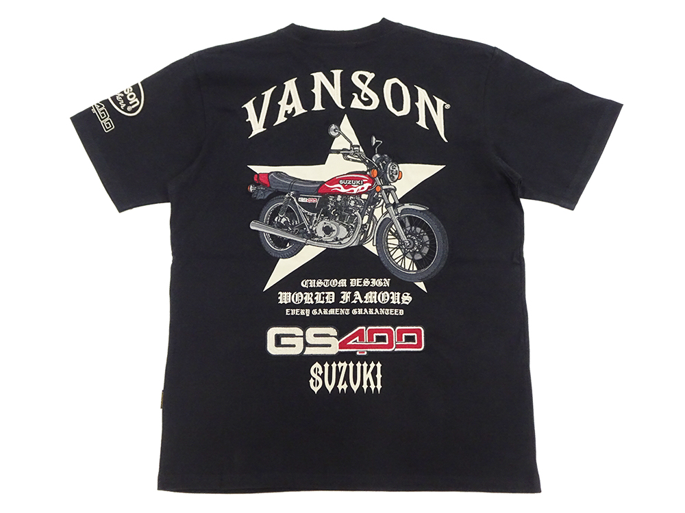 VANSON（バンソン） スズキ コラボTシャツ VANSON SUZUKI GS400 刺繍