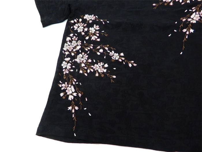 花旅楽団 ジャガードレーヨン オープンシャツ SS-001 桜刺繍 メンズ 和