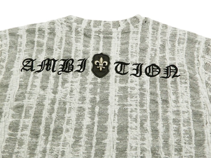 ビーアンビション 長袖Tシャツ Be Ambition ジャガード ニットライク