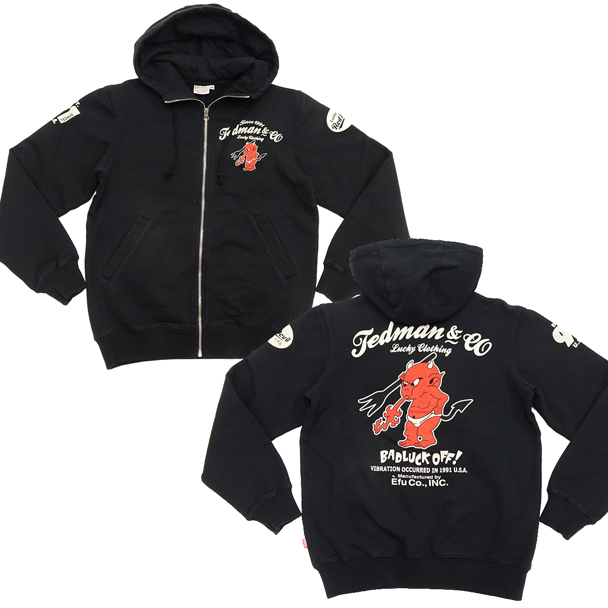 ＊エフ商会 TEDMAN テッドマン ジップアップパーカー 38 TEDMAN（テッドマン） スウェットパーカー ジップアップ 裏起毛