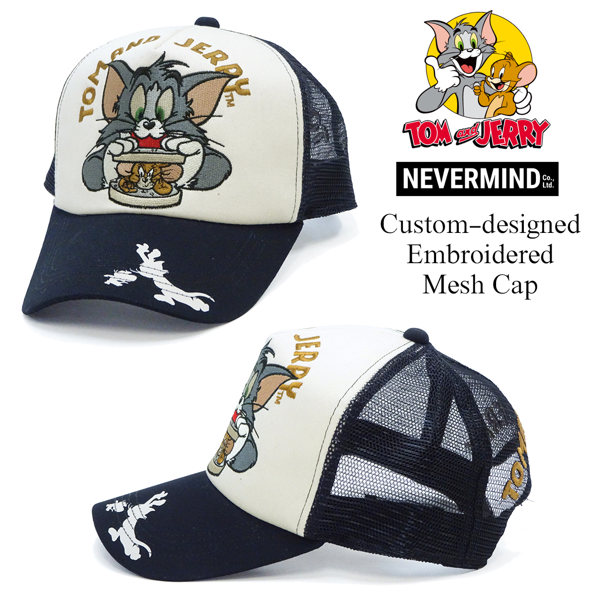 VANSON（バンソン） TOM & JERRY メッシュキャップ NEVERMIND トム