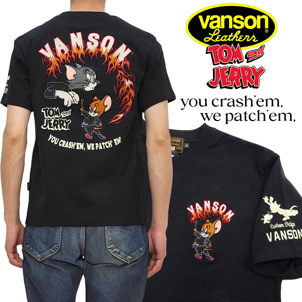 VANSON（バンソン） トム & ジェリー 半袖Tシャツ カスタムデザイン