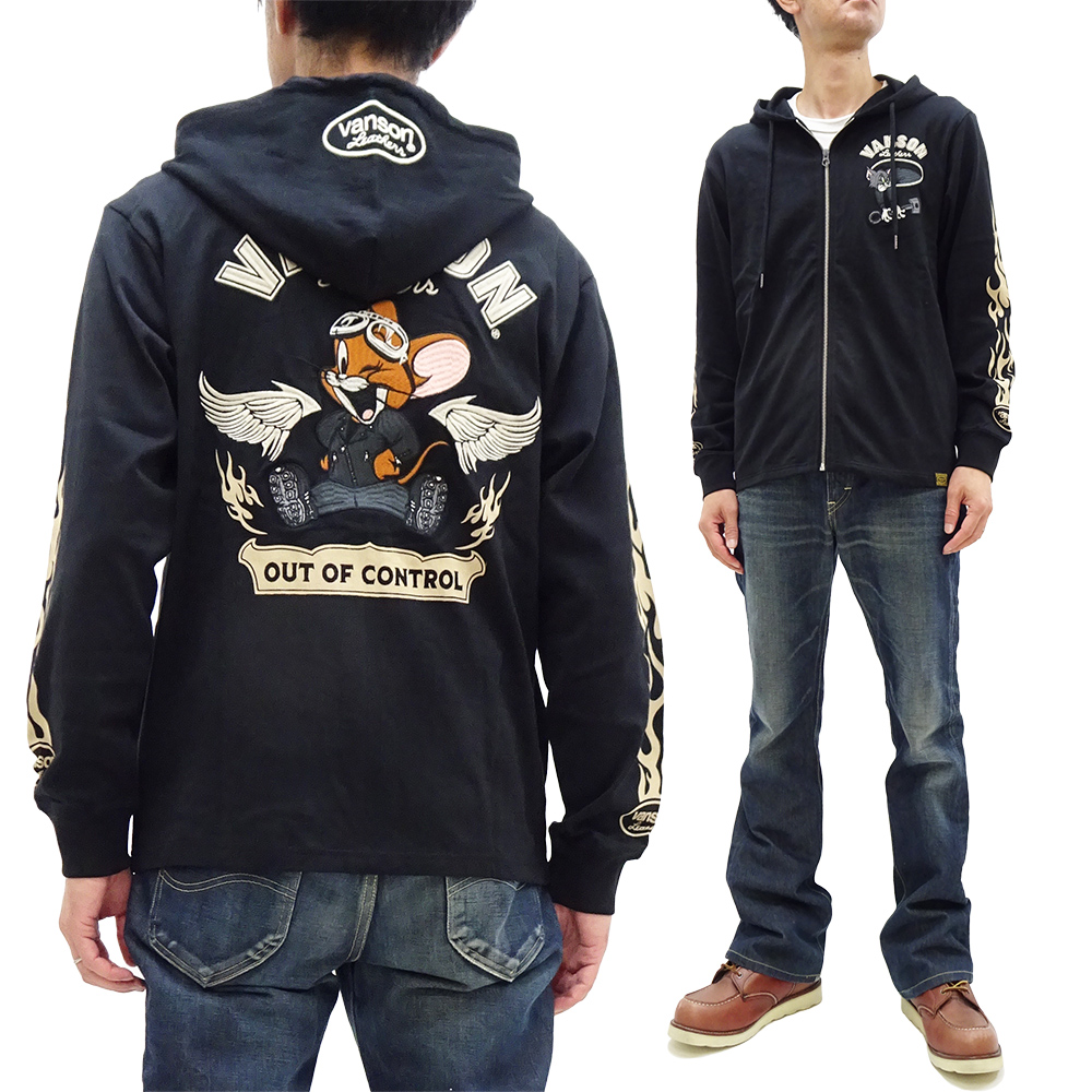 VANSON（バンソン） トム&ジェリー 天竺パーカー ジップアップ ライト