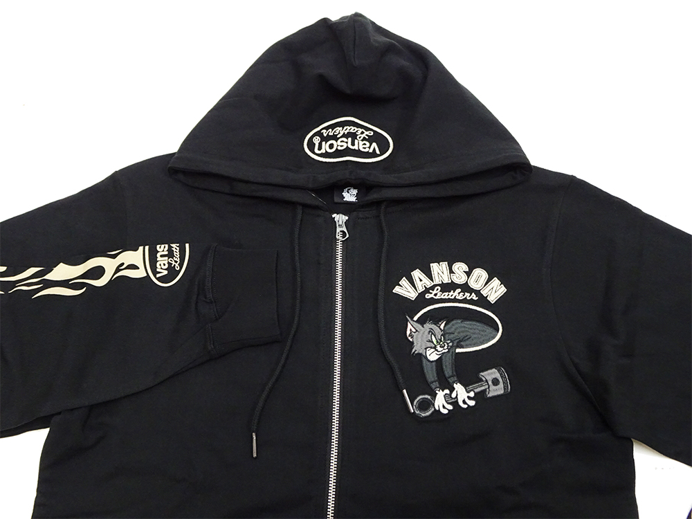 VANSON（バンソン） トム&ジェリー 天竺パーカー ジップアップ ライト