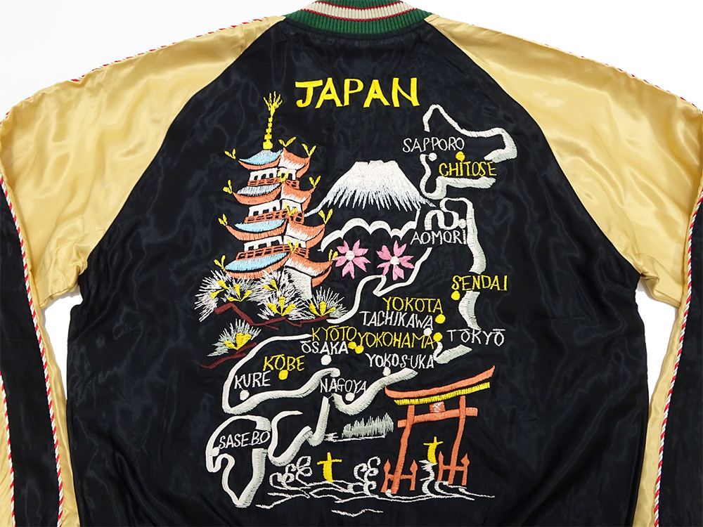 TAILOR TOYO テーラー東洋 スカジャン JAPAN MAP × GOLD DRAGON