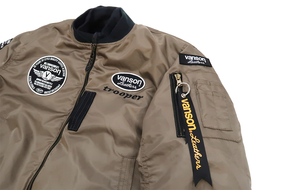 VANSON バンソン MA-1 trooper ジャケット 着脱式フロントネック