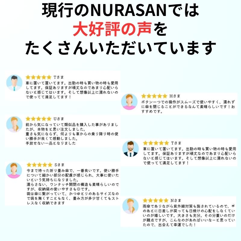 逆折りたたみ傘 濡れない濡らさない NURASAN ヌラサン ワンタッチ 自動