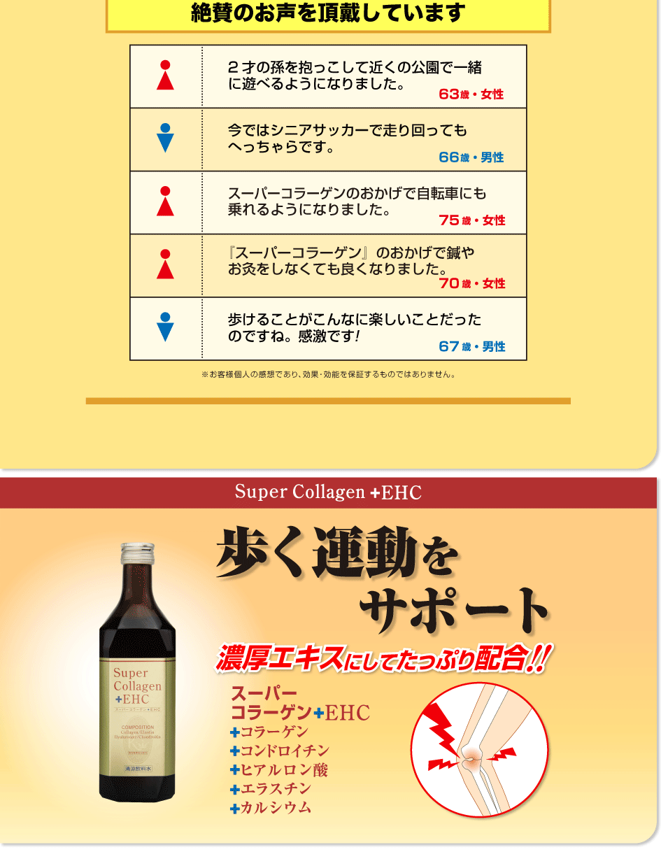 歩けるために コラーゲン15万mg コンドロイチン6000mg ヒアルロン酸 高