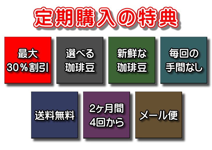 定期購入／選べるコーヒー豆100gX3袋を毎月2回X12ヶ月間配送 「送料無料」　焙煎したて