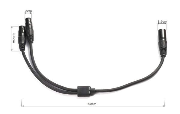 XLR 分岐ケーブル 40cm ( オス - メス×2 ) マイクケーブル