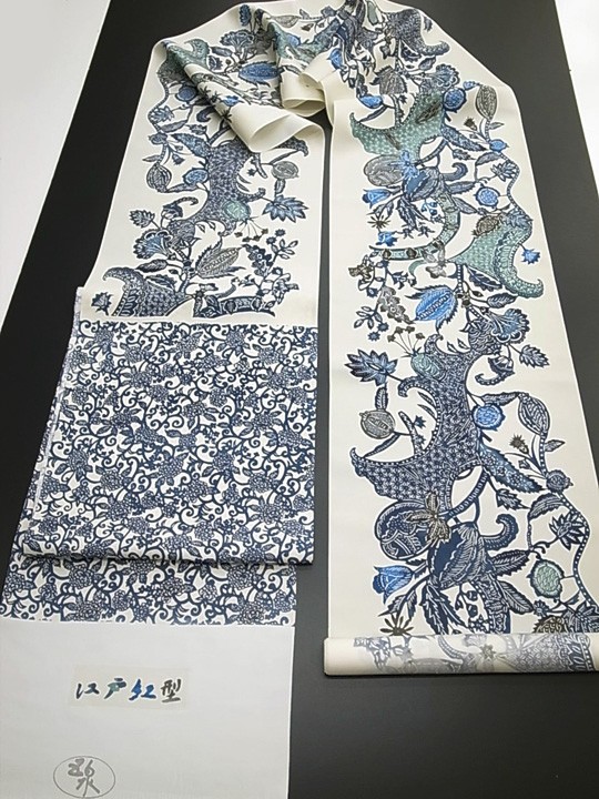 江戸紅型 名古屋帯 紅型染 染帯 最高級 駒塩瀬 五泉 花更紗 正絹