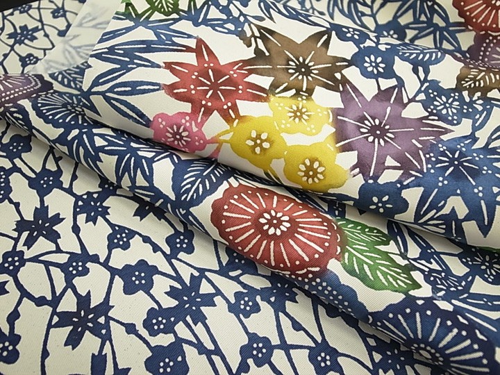 江戸紅型 名古屋帯 紅型染 染帯 最高級 駒塩瀬 五泉 四季花 正絹