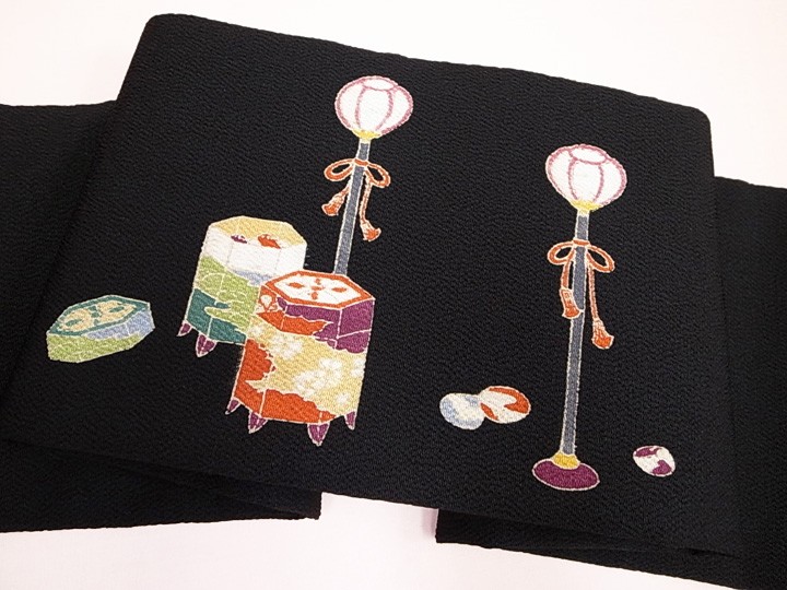 名古屋帯 十日町 秀美 友禅 正絹うさぎ 立雛 お雛様 おひな祭り 染め帯