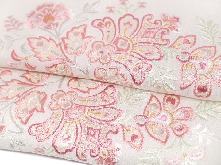半衿 半襟 刺繍 フォーマル 正倉院 ギリシャ文様 オフホワイト