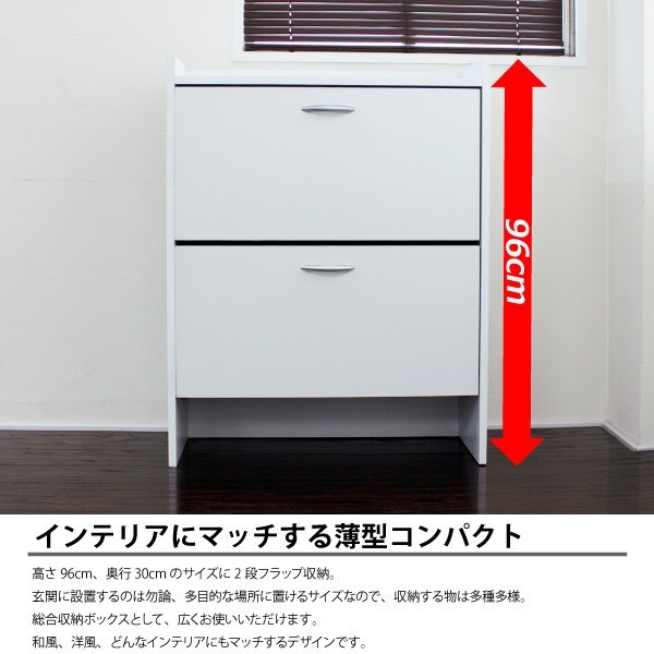 24足収納可能！薄型シューズボックス 薄型 シューズボックス 2段 最大24足 シューズケース 下駄箱 玄関