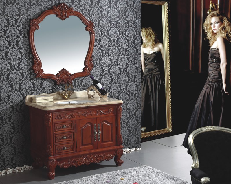 ロココ家具調・高級洗面化粧台（幅：1000mm）　dok-d6003