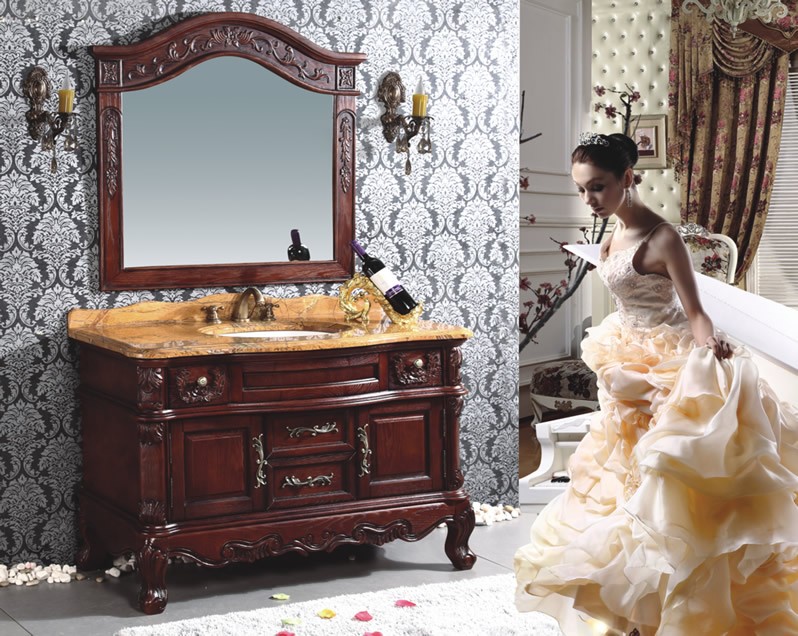 ロココ家具調・高級洗面化粧台（幅：1200mm）　dok-d6013