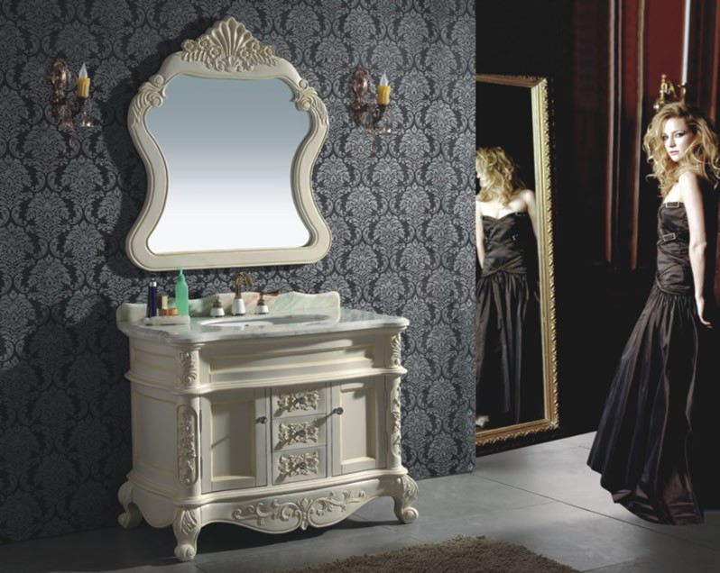 ロココ家具調・高級洗面化粧台（幅：1000mm）　dok-d6022