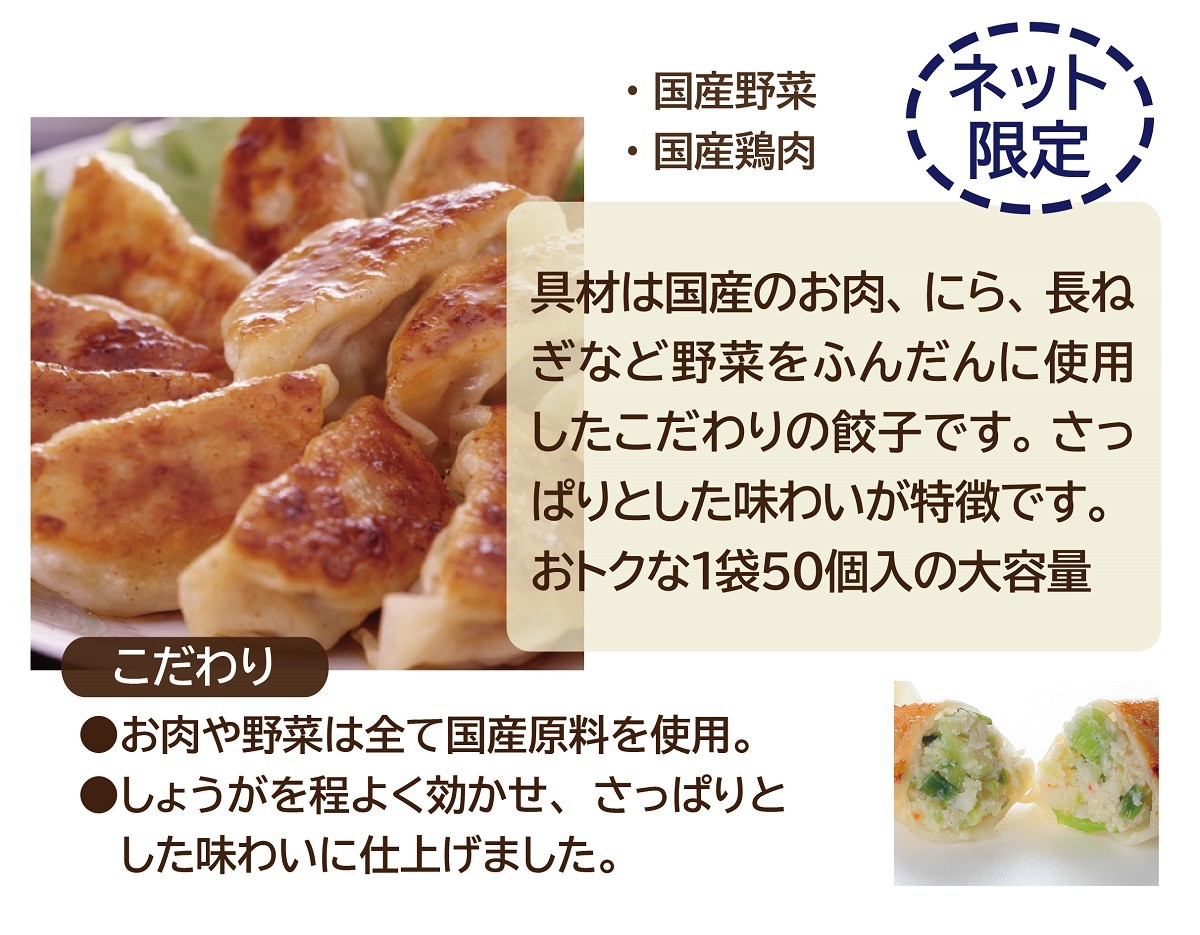 餃子 ネット限定野菜餃子 150個 (50個入×3袋) ／ 送料込み
