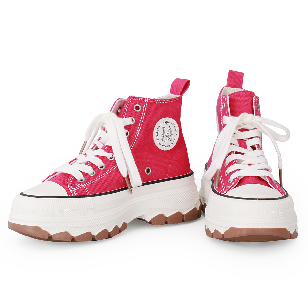 厚底 5cm ハイカットカット クラシック キャンバス スニーカー