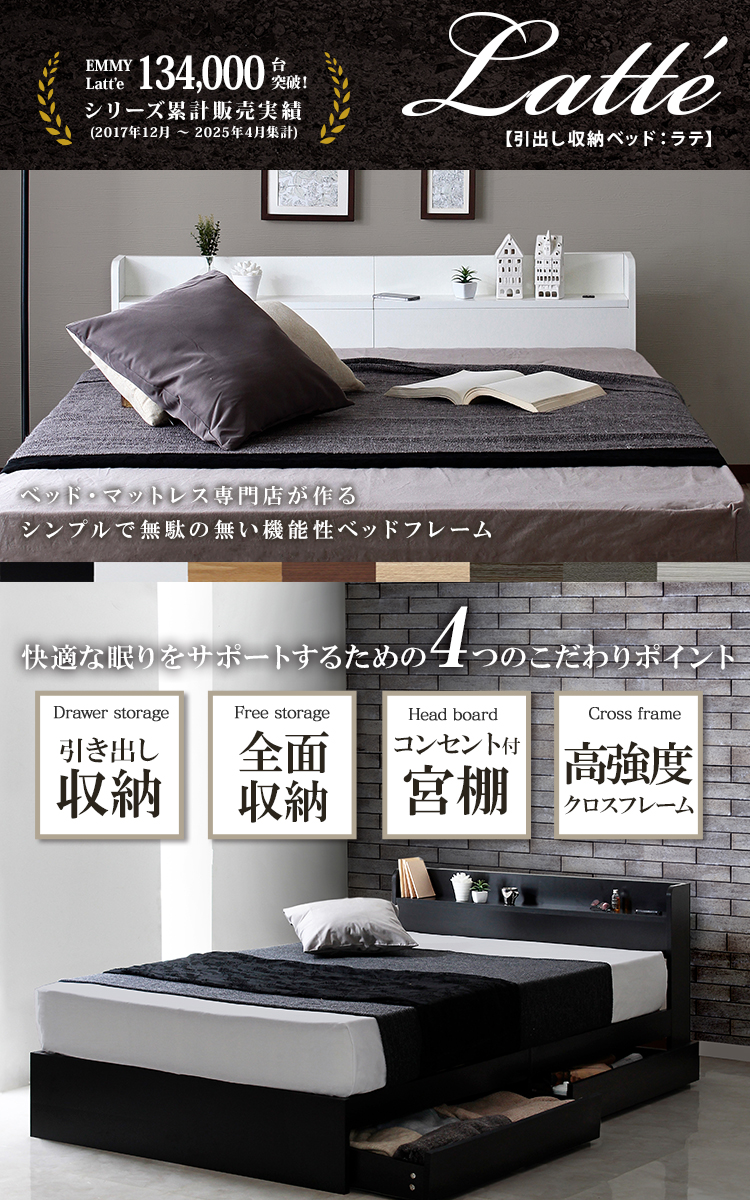 セミダブル・Newデザイン2杯収納コンセント付きベッド・ダークグレー・10-3 楽天市場】セミダブル ベッド ヘッドボード 両サイド収納 2杯