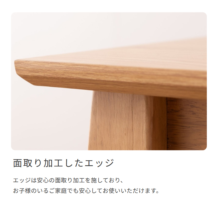 面取り加工したエッジ