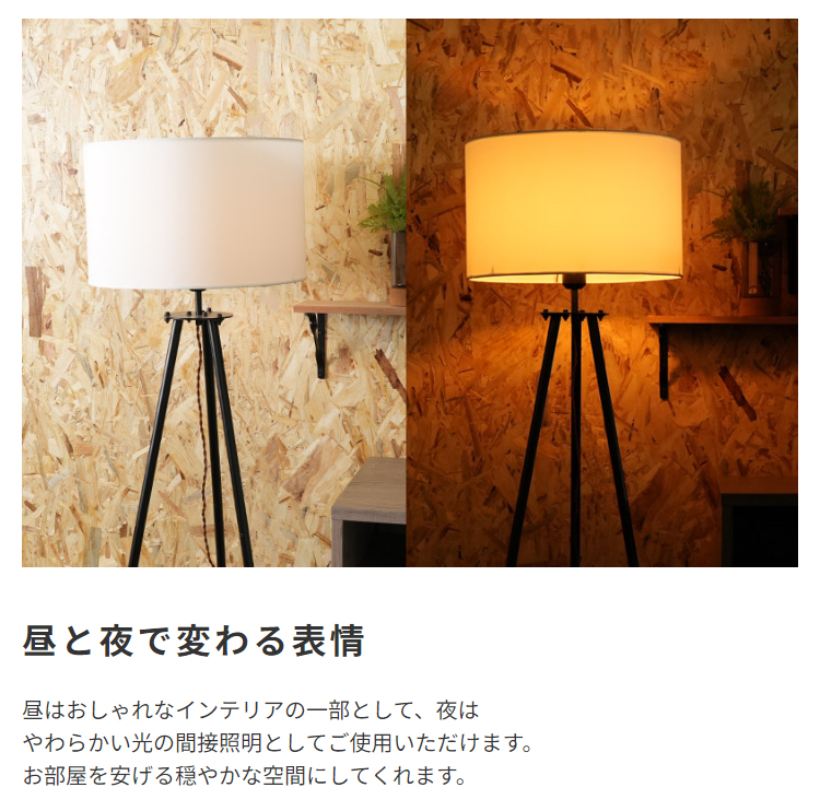 ライト 照明 照明器具 間接照明 フロアライト スチール脚 三脚