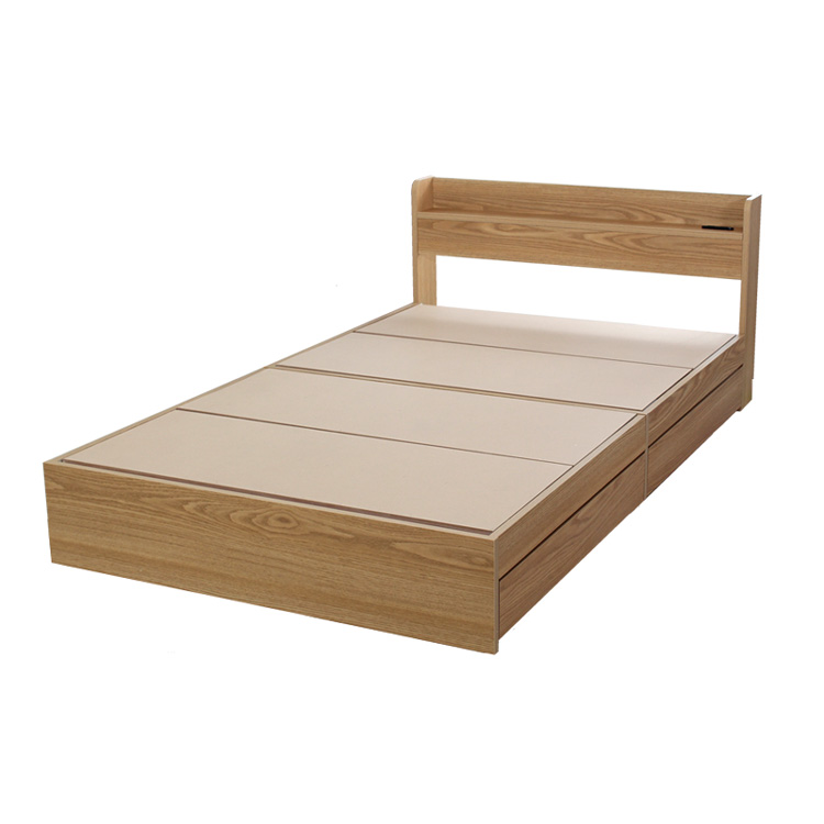 ベッド シングルベッド マットレスセット 収納付きベッド コンセント付き 木製 エミー ボンネルコイル マットレス付き｜room-cr｜02