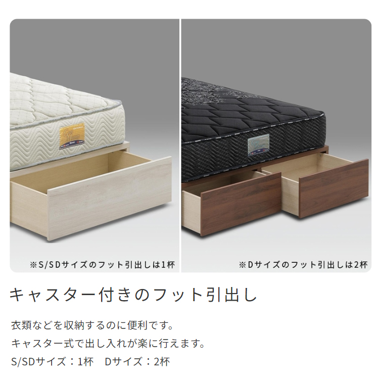 フレームのみ ベッド ベット 引出し収納付きベッド キャビネットタイプ