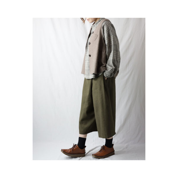 ワイドパンツ レディース 50代 40代 30代 ガウチョ コットン