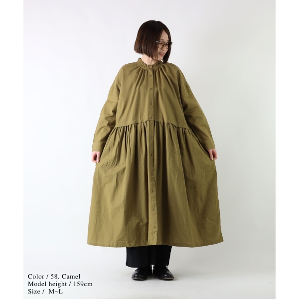 Sale! 5170円→20％OFF】ワンピース コットン リネン フリル襟