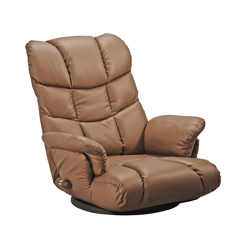0円 売れ筋新商品 スーパーソフトレザー座椅子 肘掛け 13段リクライニング 座面360度回転 日本製 ワインレッド 赤