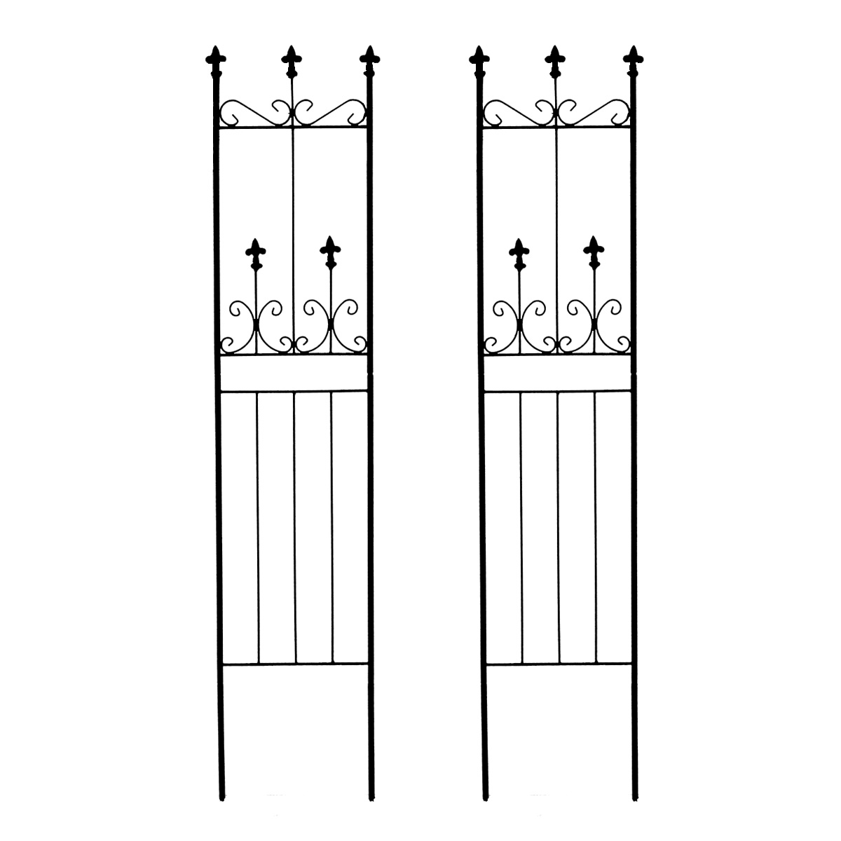 アイアンフェンス 2枚組 スリム ガーデンフェンス 庭 柵 おしゃれ バラ 誘引 トレリス 英国風 ...