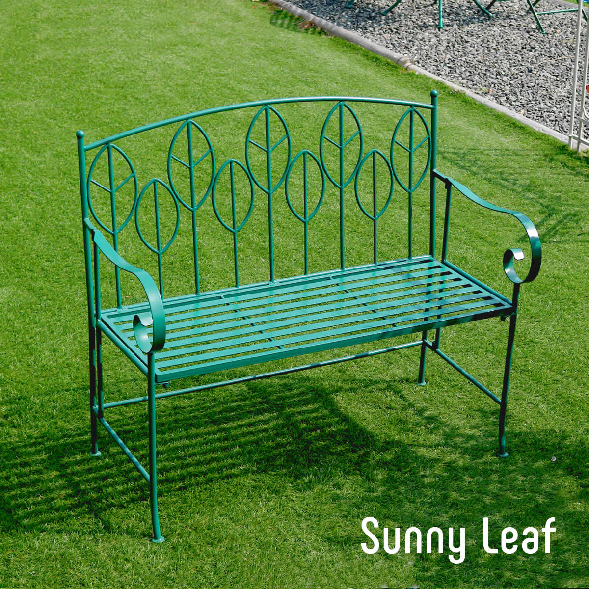 ガーデンベンチ アイアンベンチ おしゃれ 北欧風 単品販売 Sunny Leaf