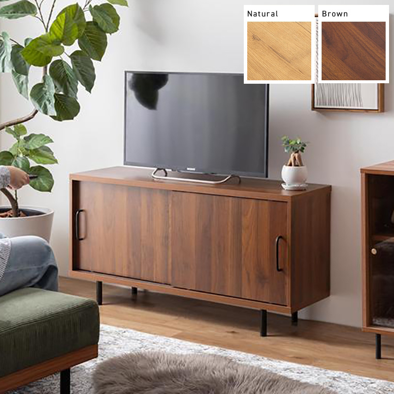 テレビ台 テレビボード RUNA 110cm幅 ブラウン色 ナチュラル色 組み立て品 ローボード ロータイプテレビ台 北欧 ミッドセンチュリー