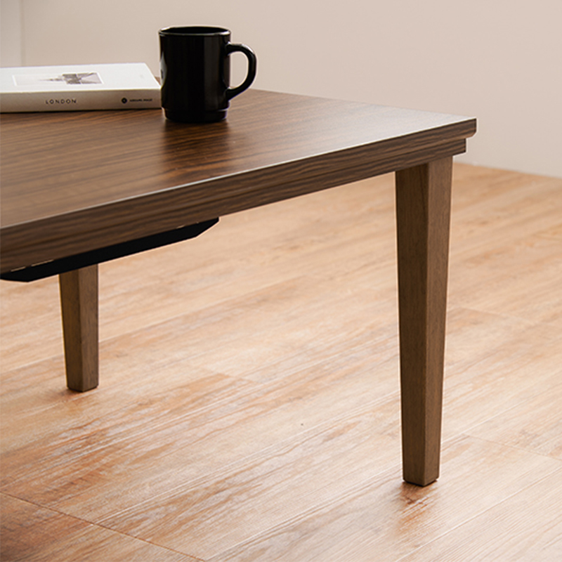 こたつテーブル 幅75×奥行60cm 長方形 ライトブラウン 層状の木目柄 
