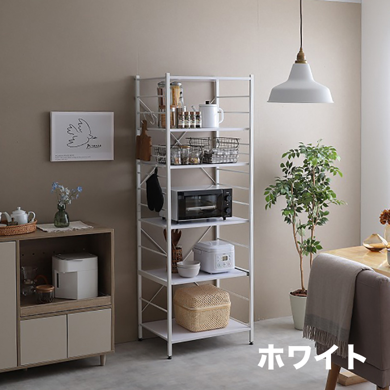 キッチンラック レンジ台 幅 60cm 1台単品 ダイニングボード ホワイト 全3色 家電ラック キッチンボード オープンラック CAMM_1