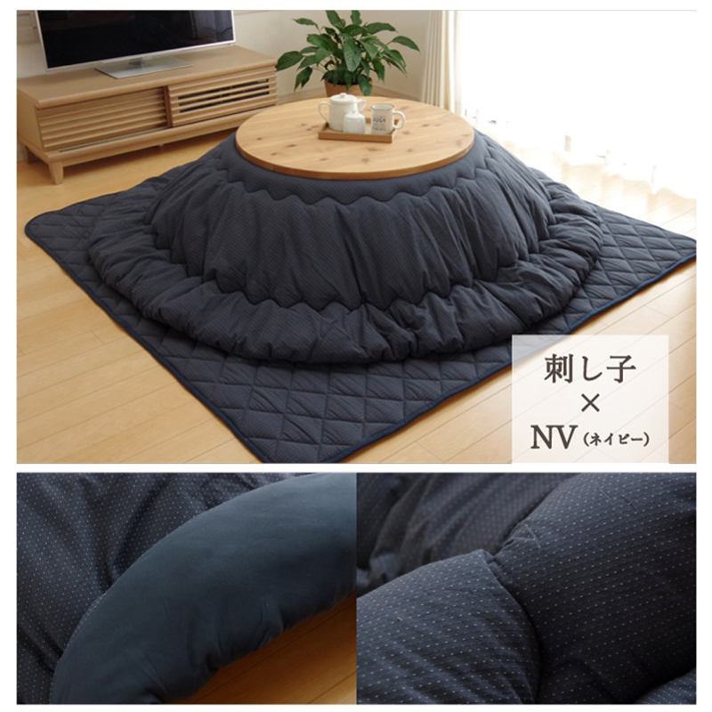 丸い こたつ布団 掛布団 厚掛け 単品 直径 205 cm (丸型) デニム グレー/全10タイプ 先染め綿素材 コタツ布団 DAN 団 【90cm用】