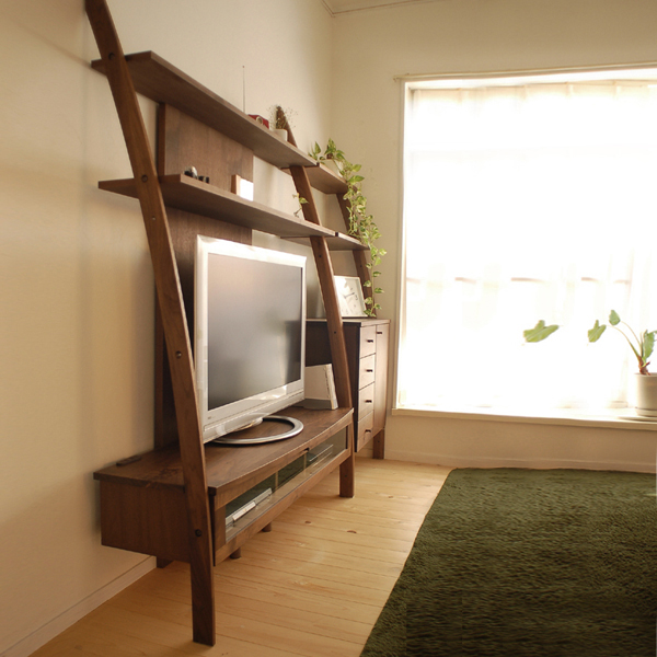 テレビ台 135cm テレビボード ブラウン色 日本製 無垢材