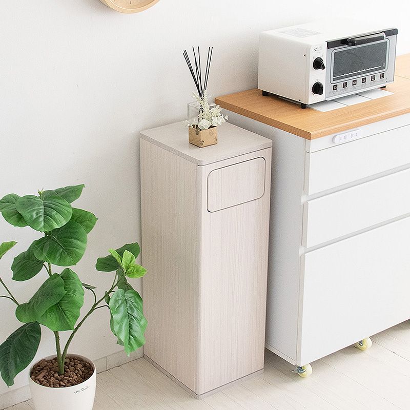 ダストボックス プッシュ扉 2台セット ホワイト 全4色 45L 幅25×奥行き30×高さ80cm アルコール台 ゴミ箱 ウッド 木目 EPO-A-DB |  | 01