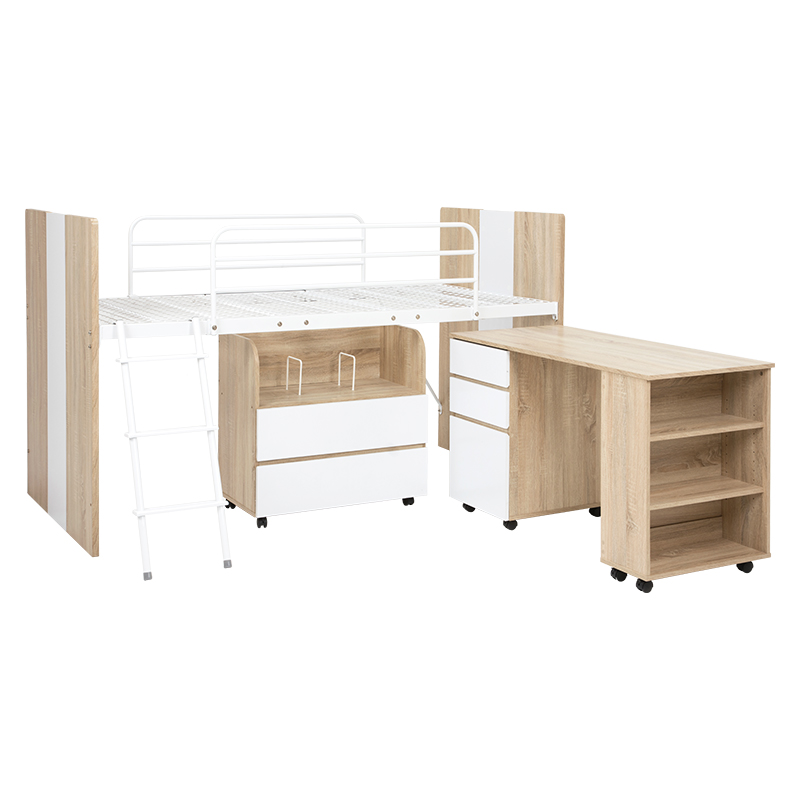 システムベッド ロフトベッド コンパクト デスク付き ベッド シングル 学習机 机付き 収納 子供部屋 キッズベッド 子供用ベッド LiViの画像