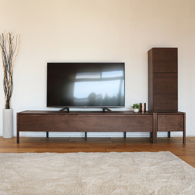テレビ台 180cm テレビボードセット 左右キャビネット ブラウン