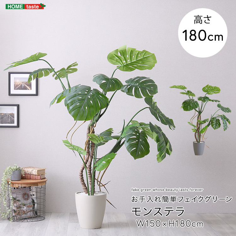 フェイクグリーン モンステラ Lサイズ(180cm) 人工観葉植物 アーティフィシャルグリーン 鉢つき 化粧石