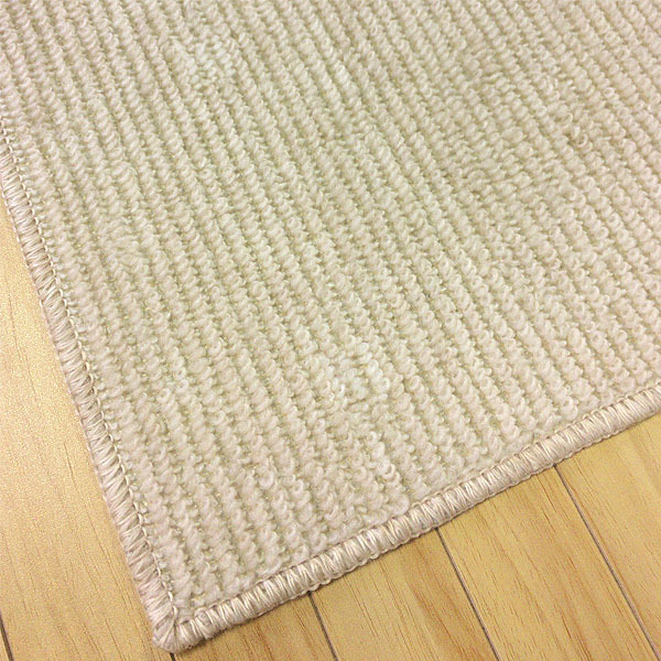 日本製 ラグマット/絨毯 〔江戸間6畳 アイボリー〕 ホットカーペット
