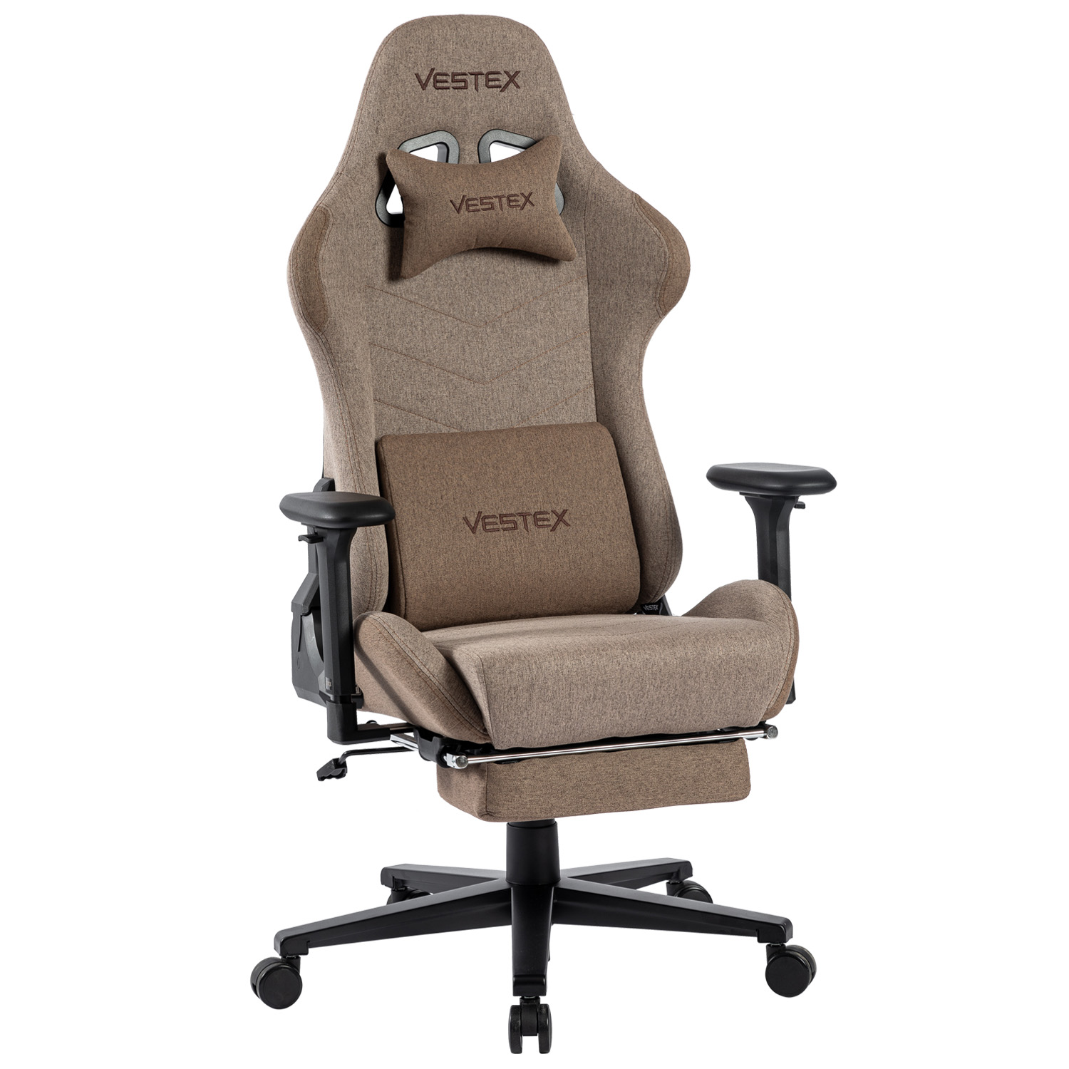 ウッド&レザー　スタイリングチェア フットレスト付き ゲーミングチェア デスクチェア VESTEX S1